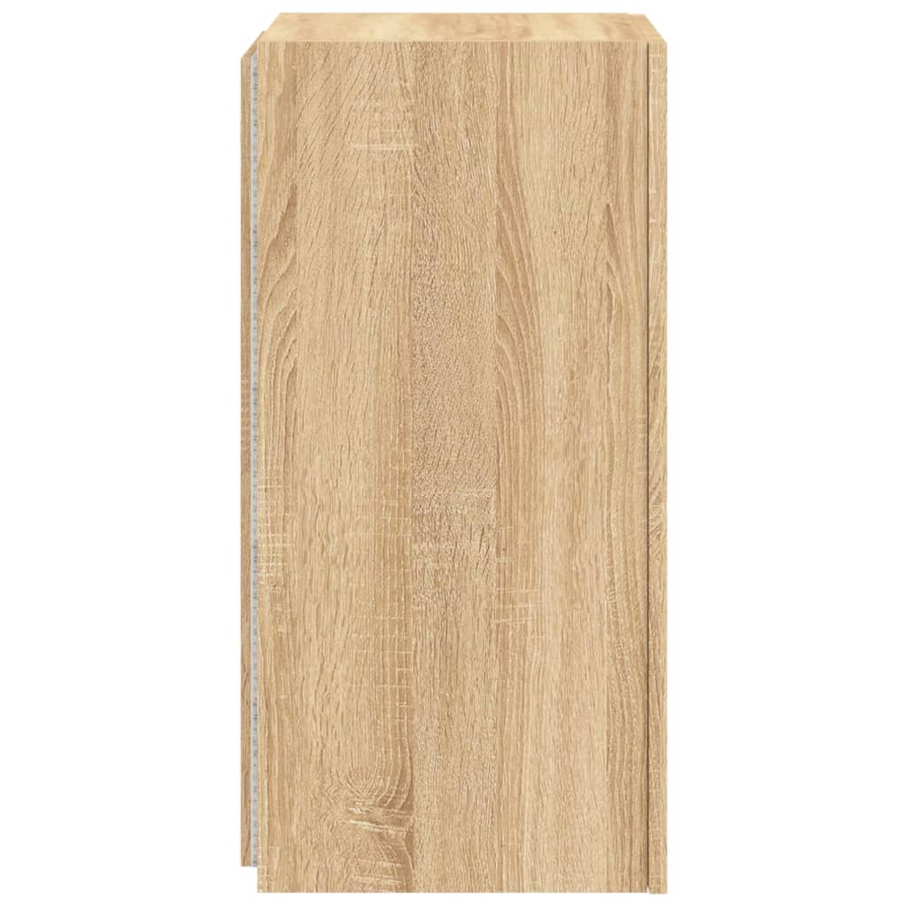 Tv-Wandmeubel Met Led-Verlichting 30,5X35X70 Cm Sonoma Eiken