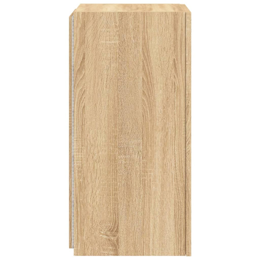 Tv-Wandmeubel Met Led-Verlichting 30,5X35X70 Cm Sonoma Eiken