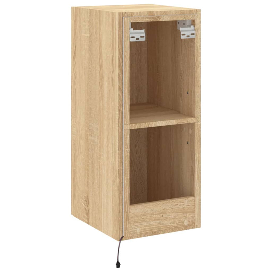 Tv-Wandmeubel Met Led-Verlichting 30,5X35X70 Cm Sonoma Eiken