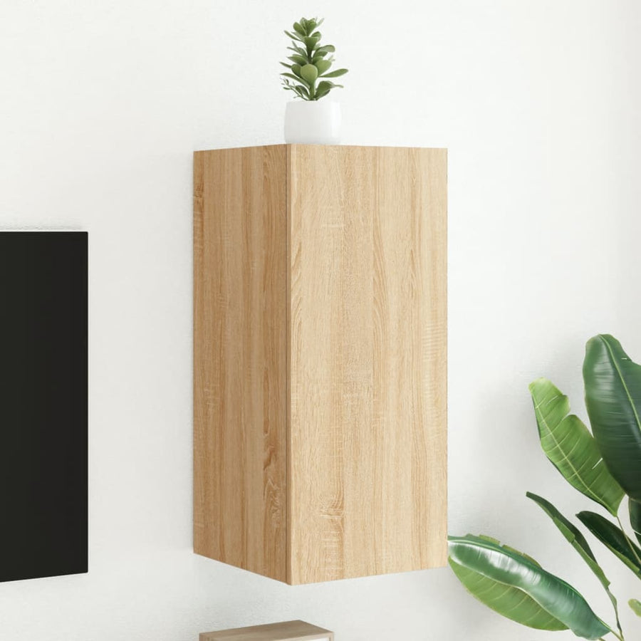 Tv-Wandmeubel Met Led-Verlichting 30,5X35X70 Cm Sonoma Eiken
