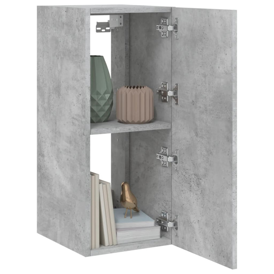 Tv-Wandmeubel Met Led-Verlichting 30,5X35X70 Cm Betongrijs