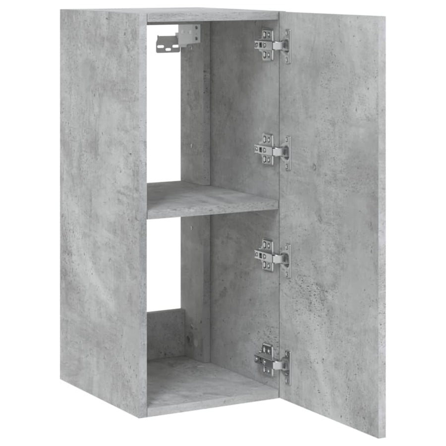 Tv-Wandmeubel Met Led-Verlichting 30,5X35X70 Cm Betongrijs