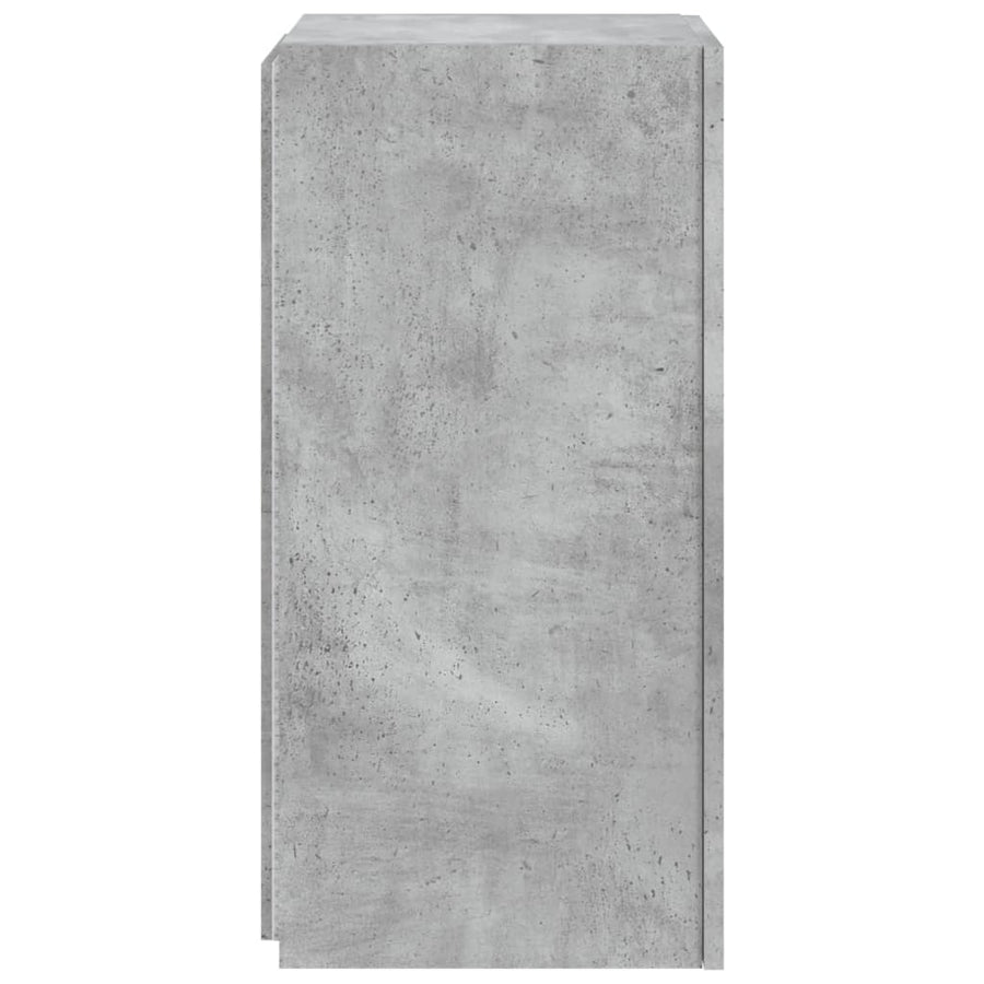 Tv-Wandmeubel Met Led-Verlichting 30,5X35X70 Cm Betongrijs