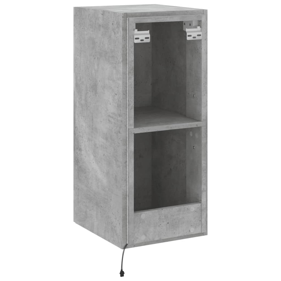 Tv-Wandmeubel Met Led-Verlichting 30,5X35X70 Cm Betongrijs