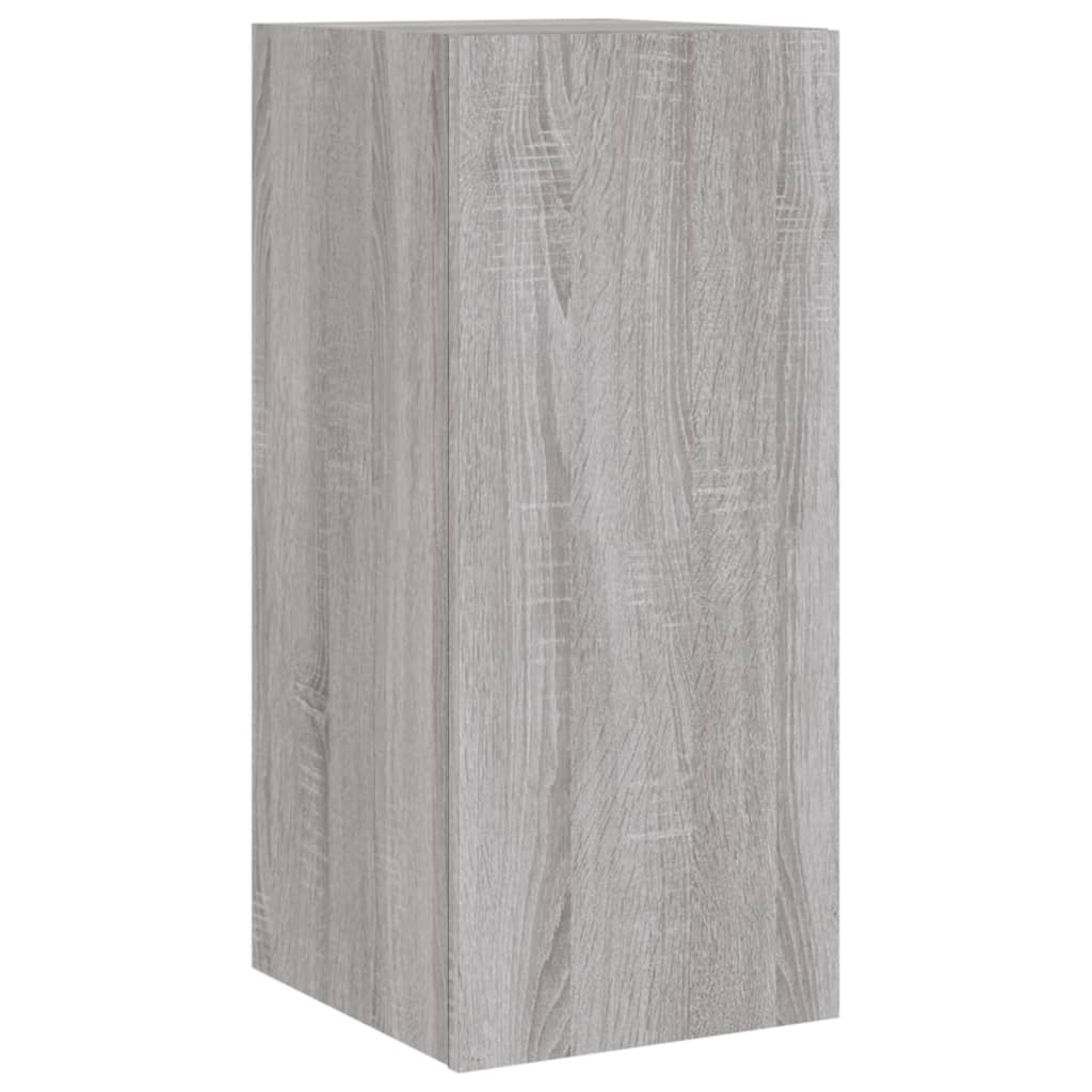Tv-Wandmeubel Met Led-Verlichting 30,5X35X70 Cm Grijs Sonoma
