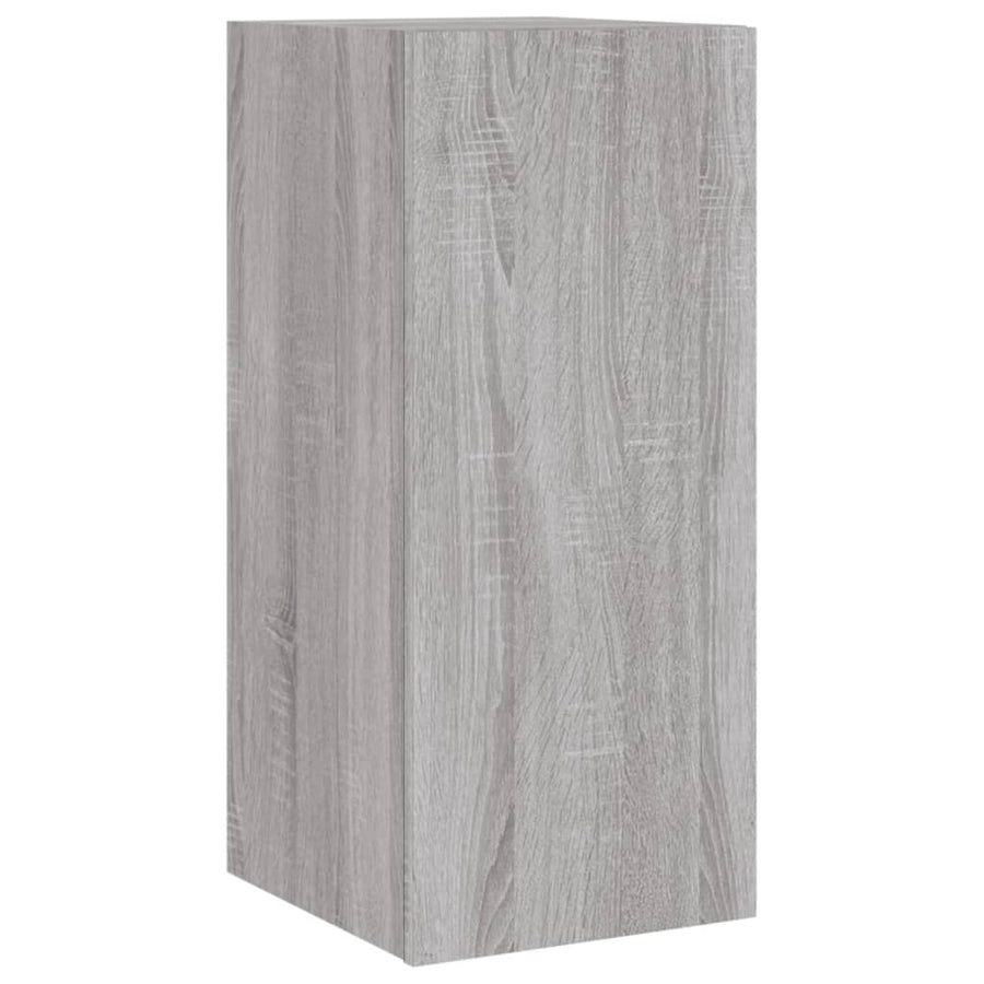 Tv-Wandmeubel Met Led-Verlichting 30,5X35X70 Cm Grijs Sonoma