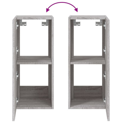 Tv-Wandmeubel Met Led-Verlichting 30,5X35X70 Cm Grijs Sonoma
