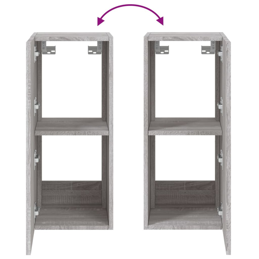 Tv-Wandmeubel Met Led-Verlichting 30,5X35X70 Cm Grijs Sonoma