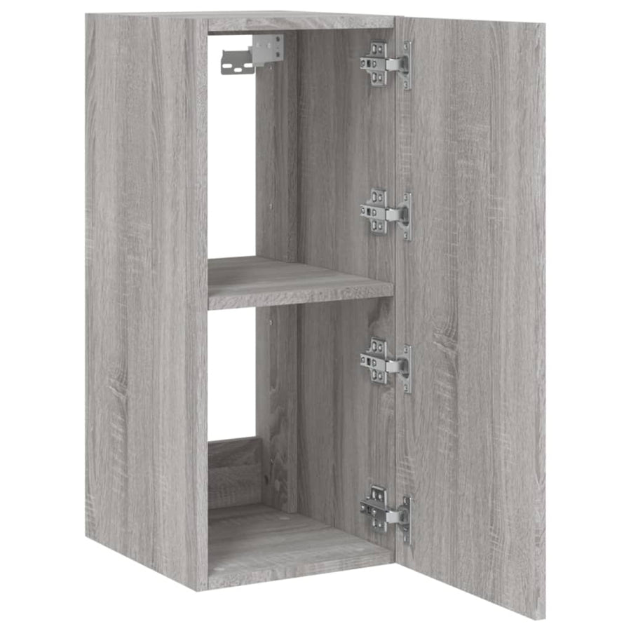 Tv-Wandmeubel Met Led-Verlichting 30,5X35X70 Cm Grijs Sonoma