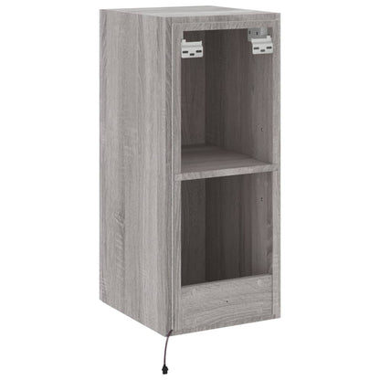 Tv-Wandmeubel Met Led-Verlichting 30,5X35X70 Cm Grijs Sonoma