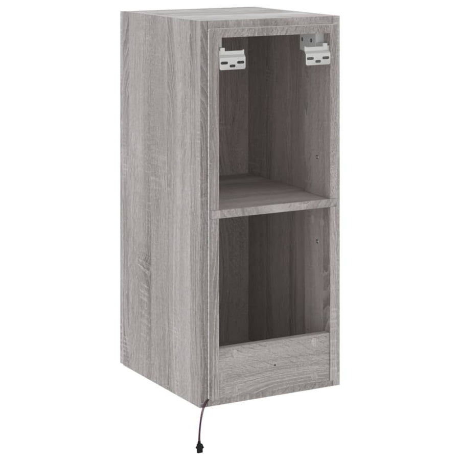 Tv-Wandmeubel Met Led-Verlichting 30,5X35X70 Cm Grijs Sonoma