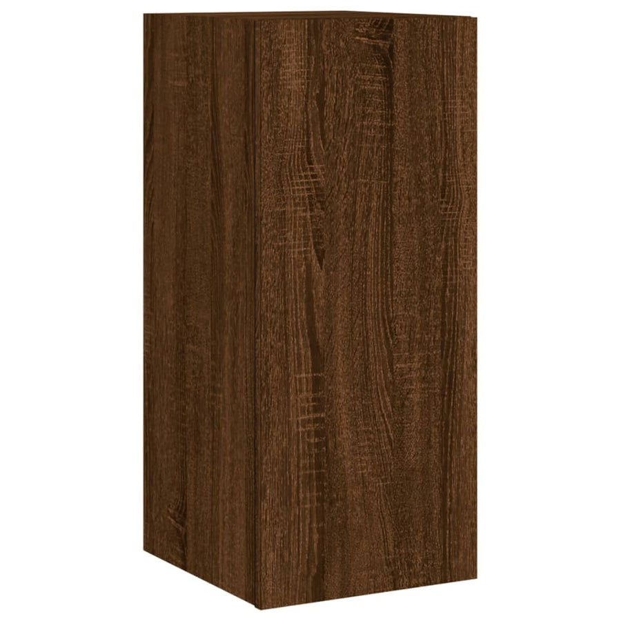 Tv-Wandmeubel Met Led-Verlichting 30,5X35X70 Cm Bruineikenkleur
