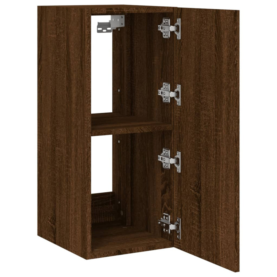 Tv-Wandmeubel Met Led-Verlichting 30,5X35X70 Cm Bruineikenkleur
