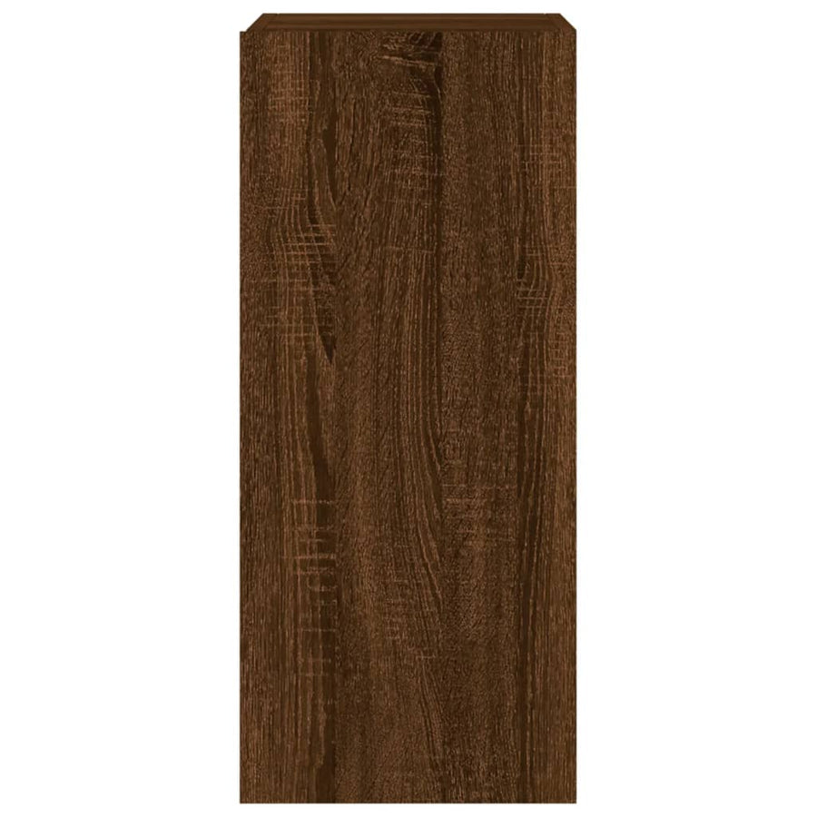 Tv-Wandmeubel Met Led-Verlichting 30,5X35X70 Cm Bruineikenkleur