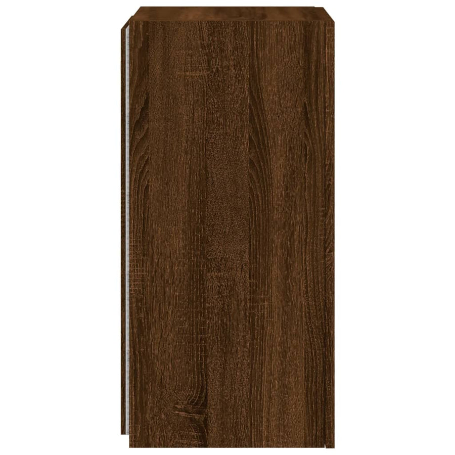 Tv-Wandmeubel Met Led-Verlichting 30,5X35X70 Cm Bruineikenkleur