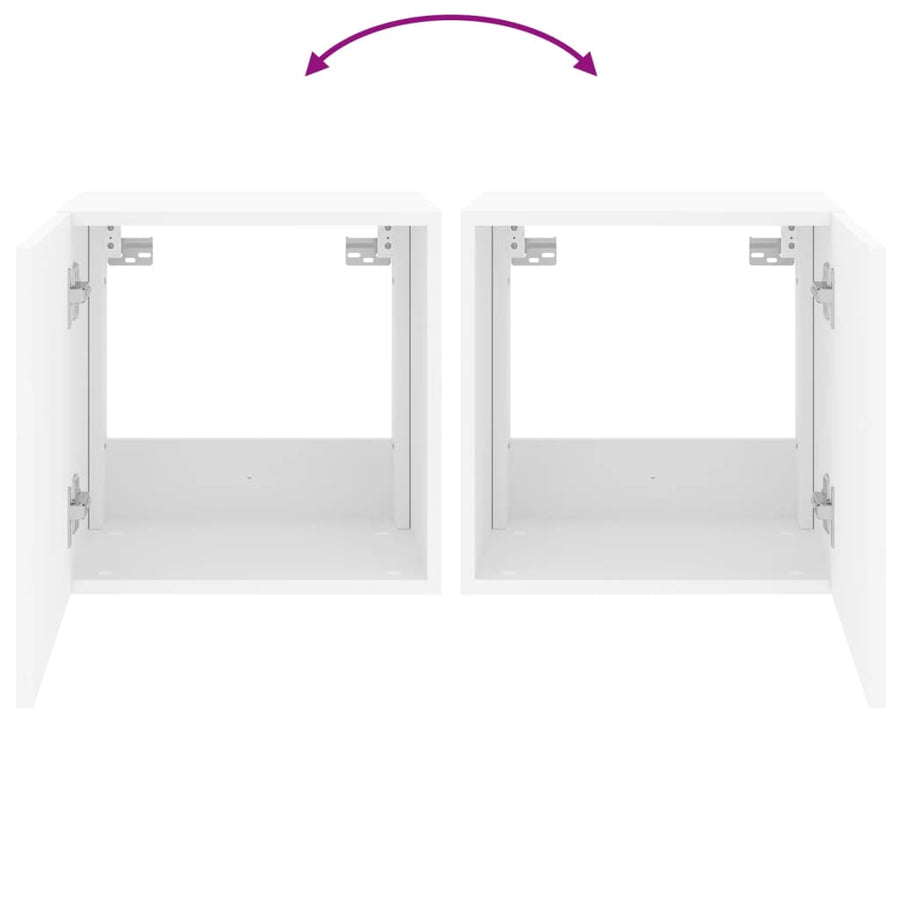 Tv-Wandmeubel Met Led-Verlichting 40,5X35X40 Cm Wit