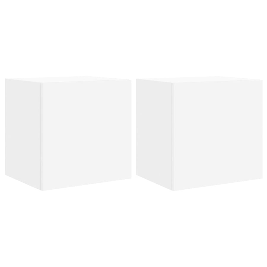 Tv-Wandmeubelen Met Led-Verlichting 2 St 40,5X35X40 Cm Wit
