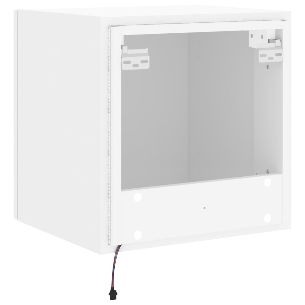 Tv-Wandmeubelen Met Led-Verlichting 2 St 40,5X35X40 Cm Wit