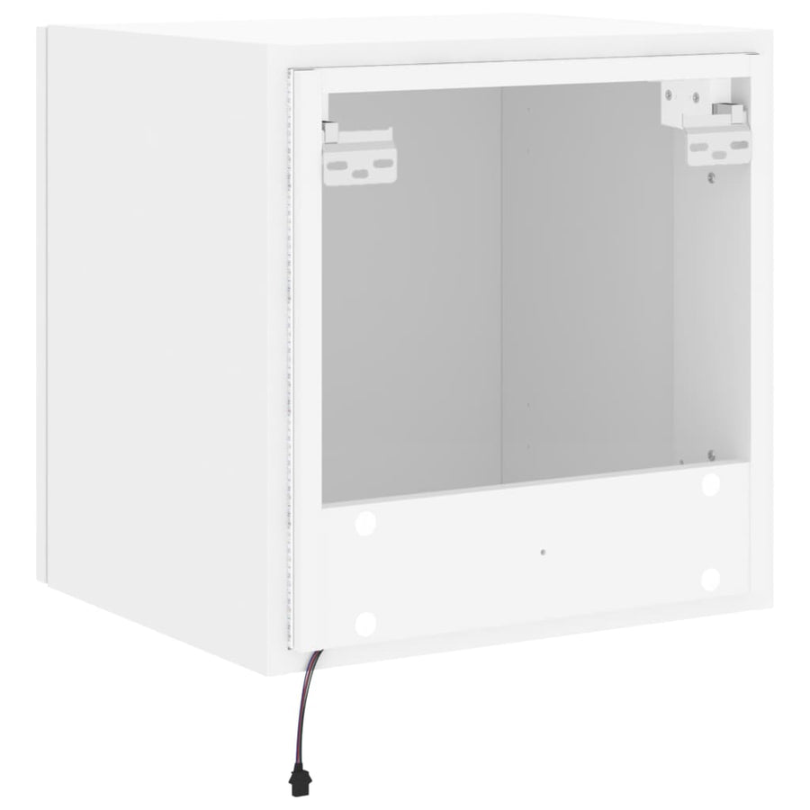 Tv-Wandmeubelen Met Led-Verlichting 2 St 40,5X35X40 Cm Wit