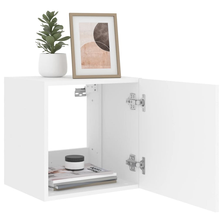 Tv-Wandmeubelen Met Led-Verlichting 2 St 40,5X35X40 Cm Wit