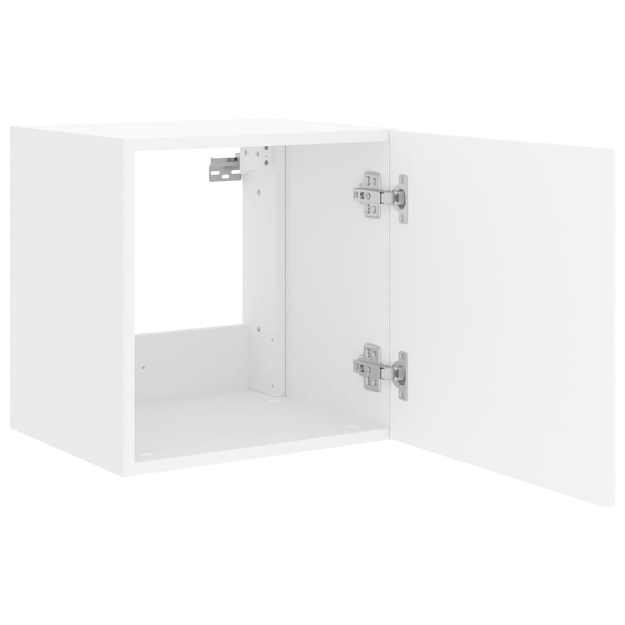 Tv-Wandmeubelen Met Led-Verlichting 2 St 40,5X35X40 Cm Wit