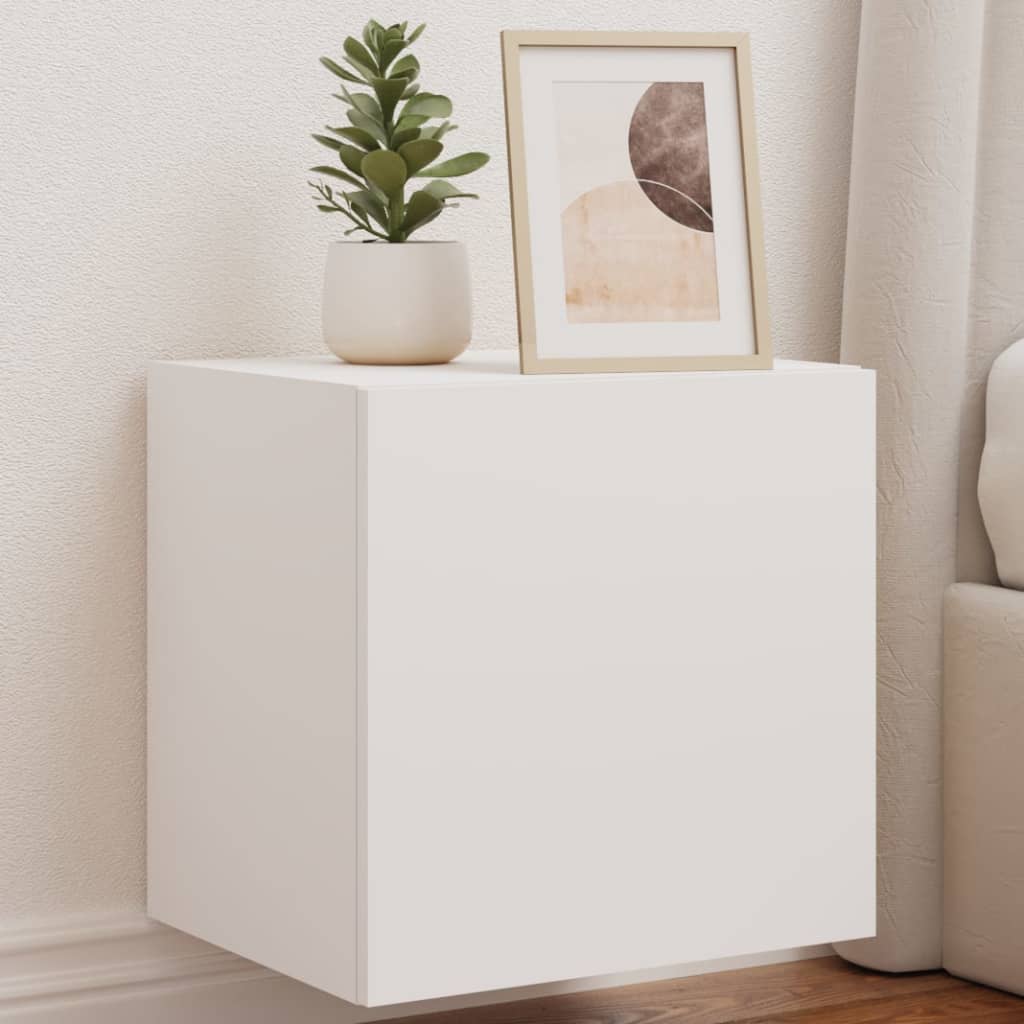 Tv-Wandmeubelen Met Led-Verlichting 2 St 40,5X35X40 Cm Wit