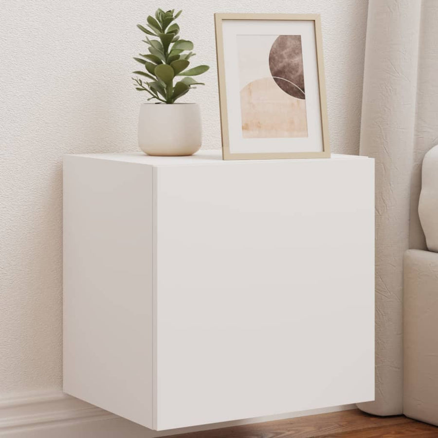 Tv-Wandmeubelen Met Led-Verlichting 2 St 40,5X35X40 Cm Wit