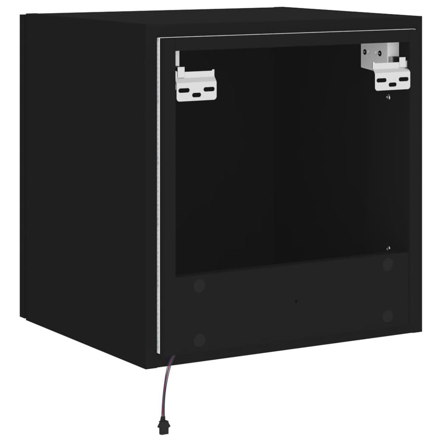 Tv-Wandmeubel Met Led-Verlichting 40,5X35X40 Cm Zwart