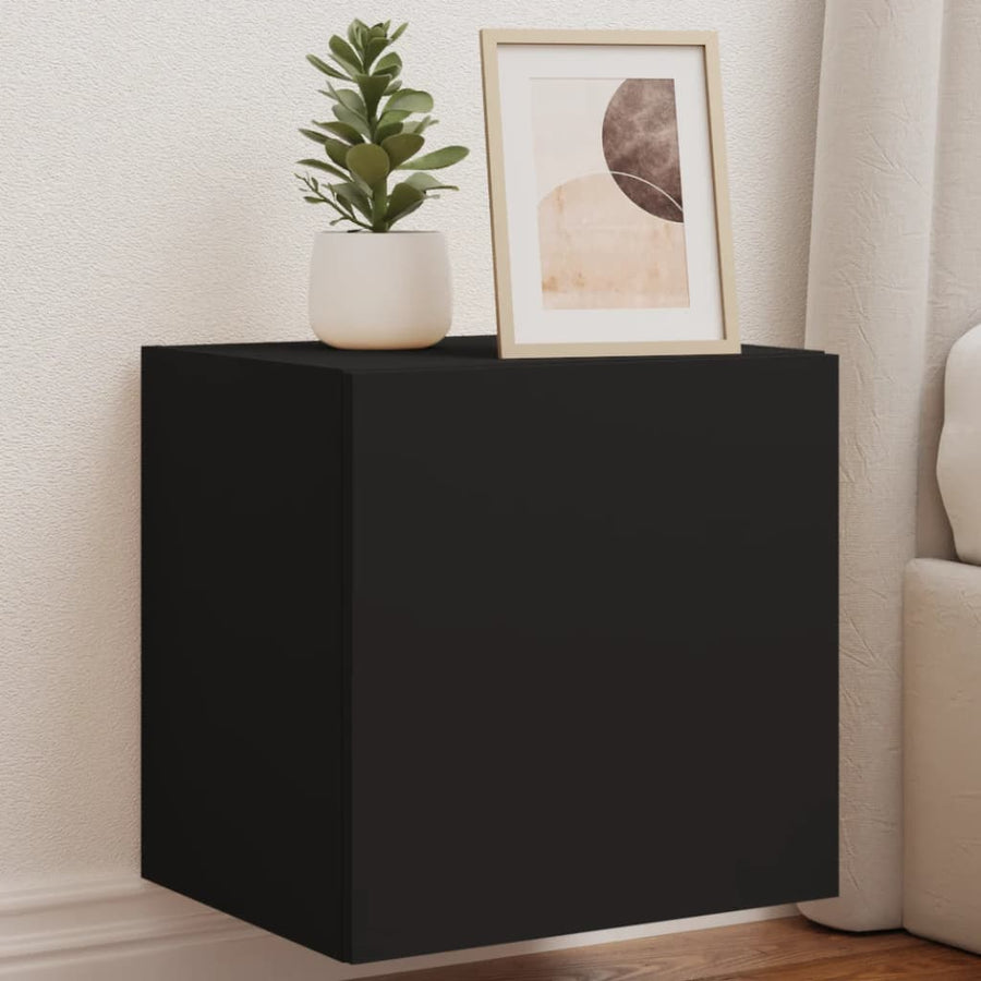 Tv-Wandmeubel Met Led-Verlichting 40,5X35X40 Cm Zwart