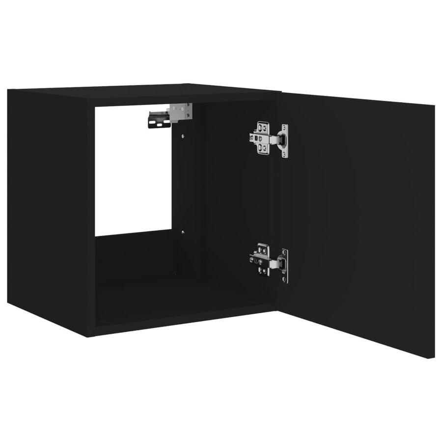 Tv-Wandmeubelen Met Led-Verlichting 2 St 40,5X35X40 Cm Zwart
