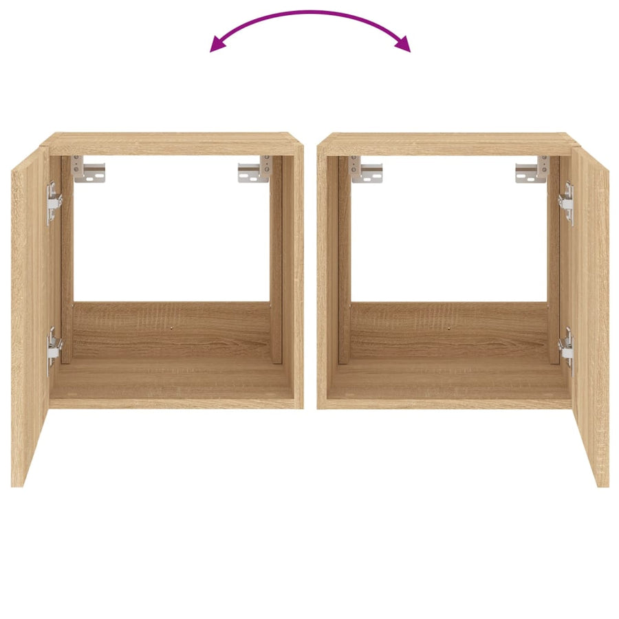 Tv-Wandmeubel Met Led-Verlichting 40,5X35X40 Cm Sonoma Eiken