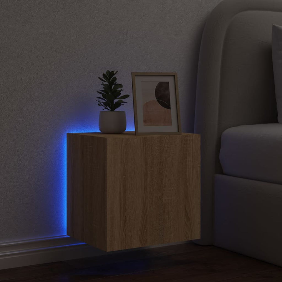 Tv-Wandmeubel Met Led-Verlichting 40,5X35X40 Cm Sonoma Eiken