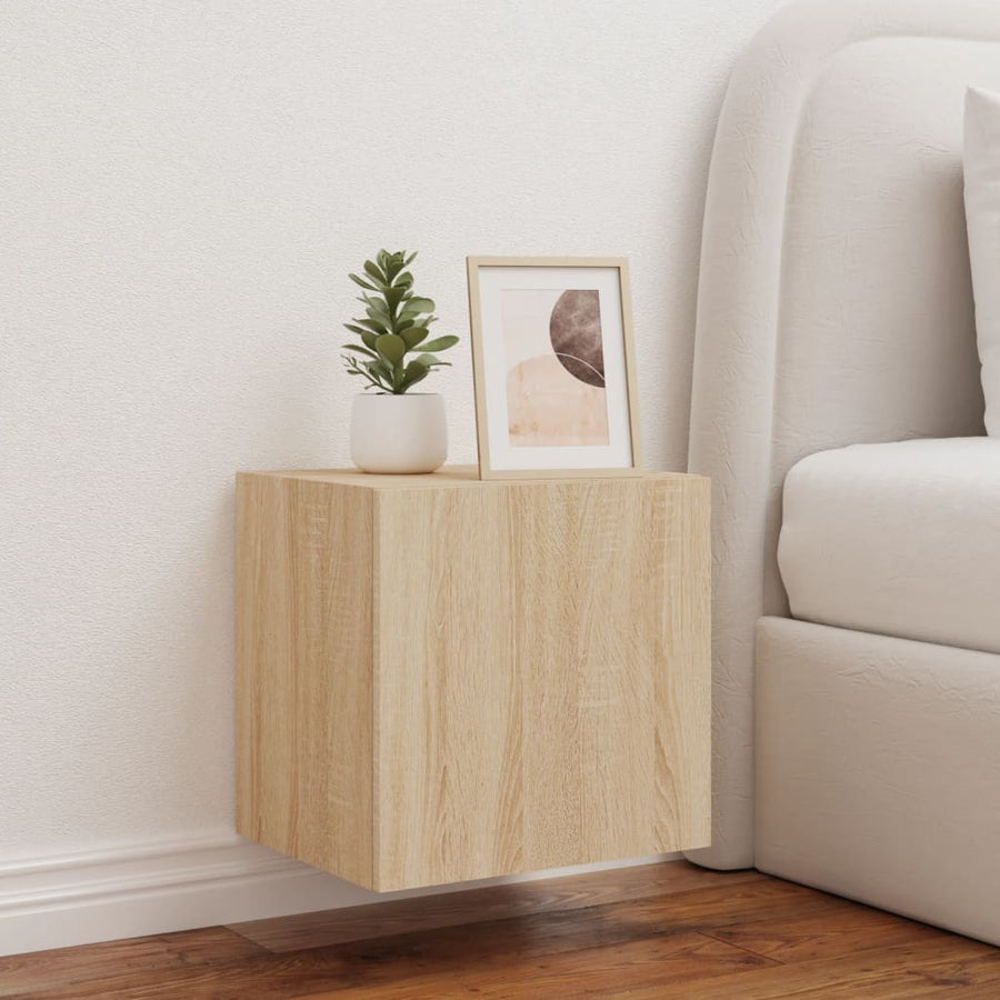 Tv-Wandmeubel Met Led-Verlichting 40,5X35X40 Cm Sonoma Eiken