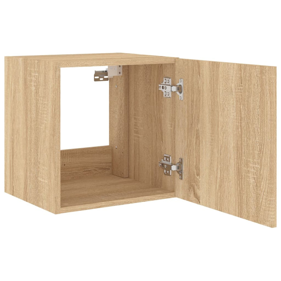 Tv-Wandmeubel Met Led-Verlichting 40,5X35X40 Cm Sonoma Eiken