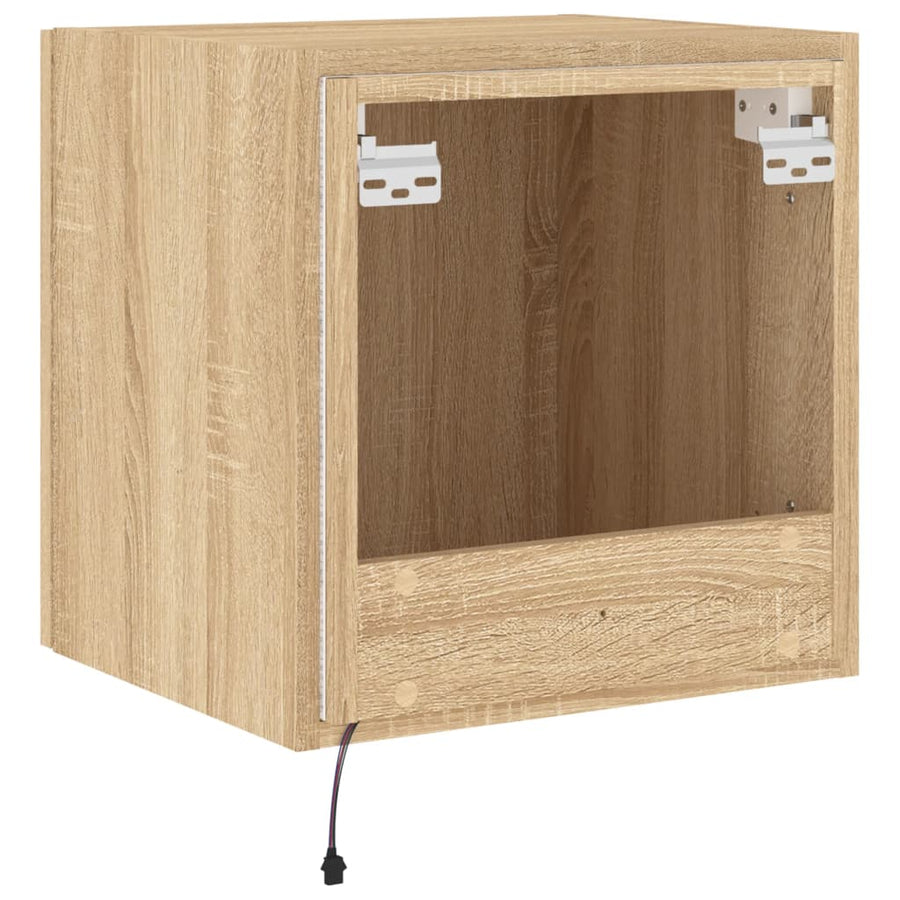 Tv-Wandmeubel Met Led-Verlichting 40,5X35X40 Cm Sonoma Eiken