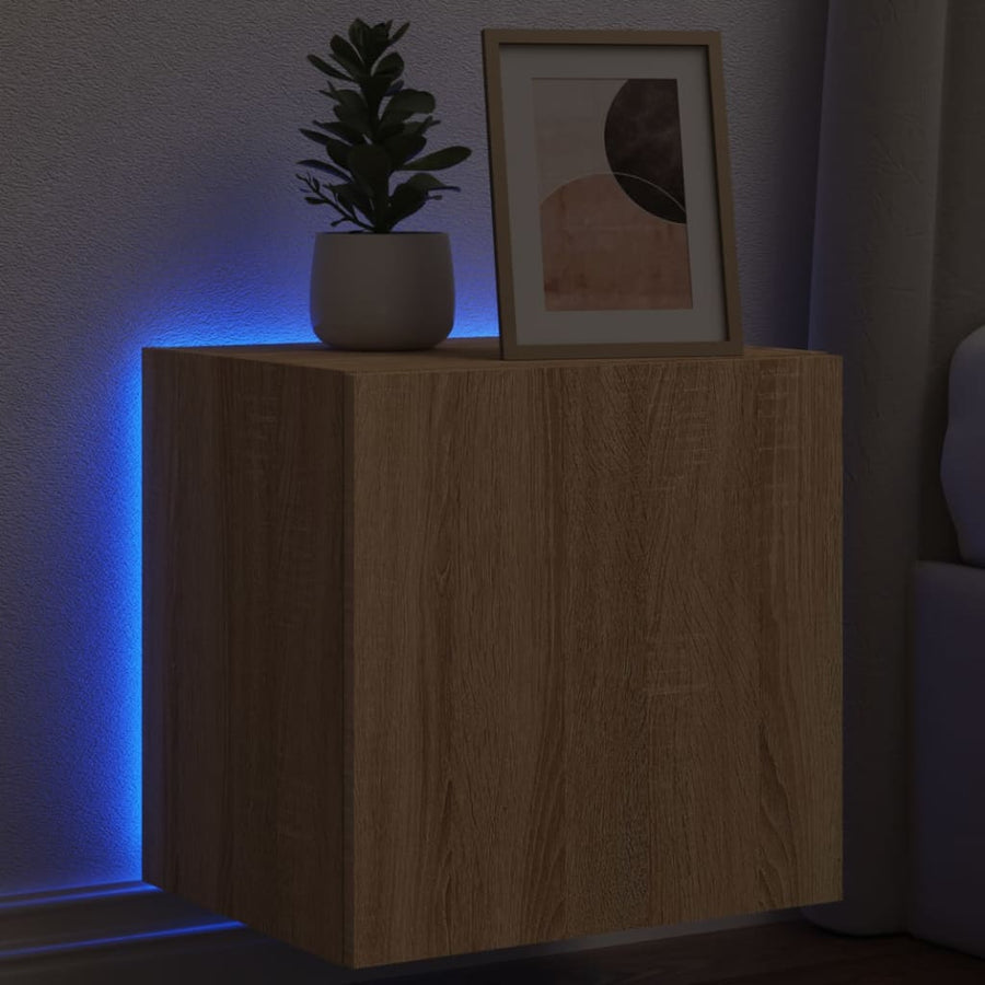 Tv-Wandmeubel Met Led-Verlichting 40,5X35X40 Cm Sonoma Eiken