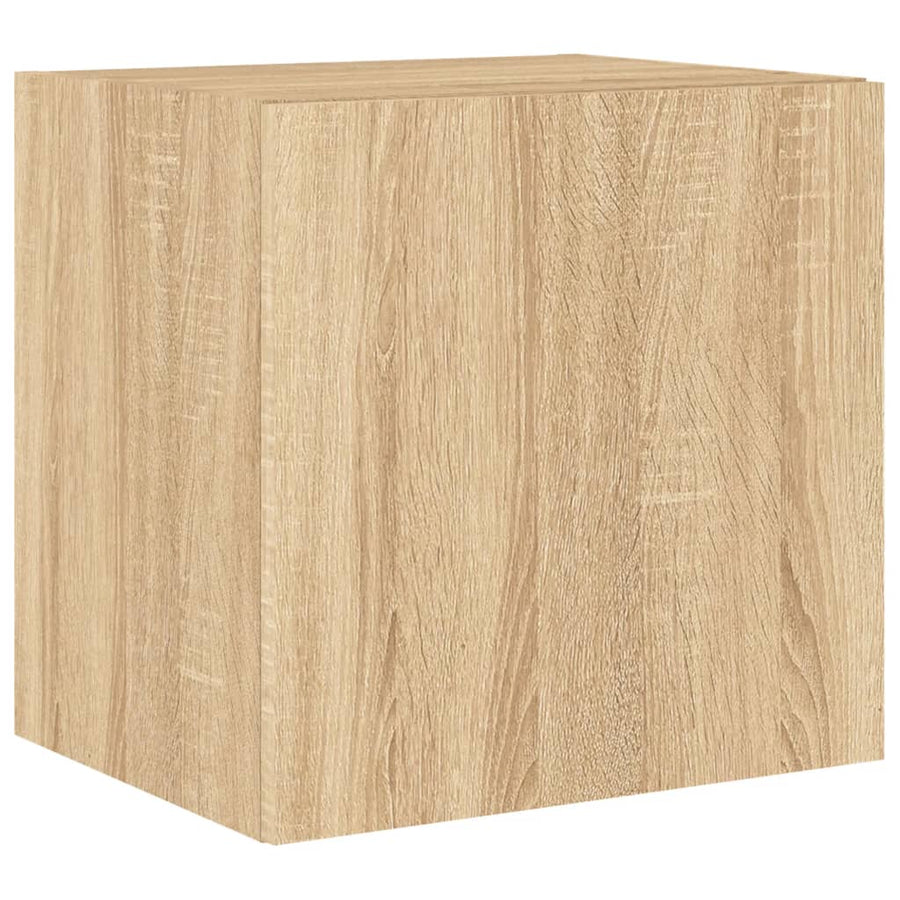 Tv-Wandmeubelen Met Led 2 St 40,5X35X40 Cm Sonoma Eikenkleurig