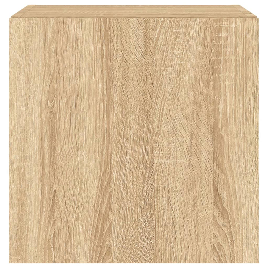 Tv-Wandmeubelen Met Led 2 St 40,5X35X40 Cm Sonoma Eikenkleurig