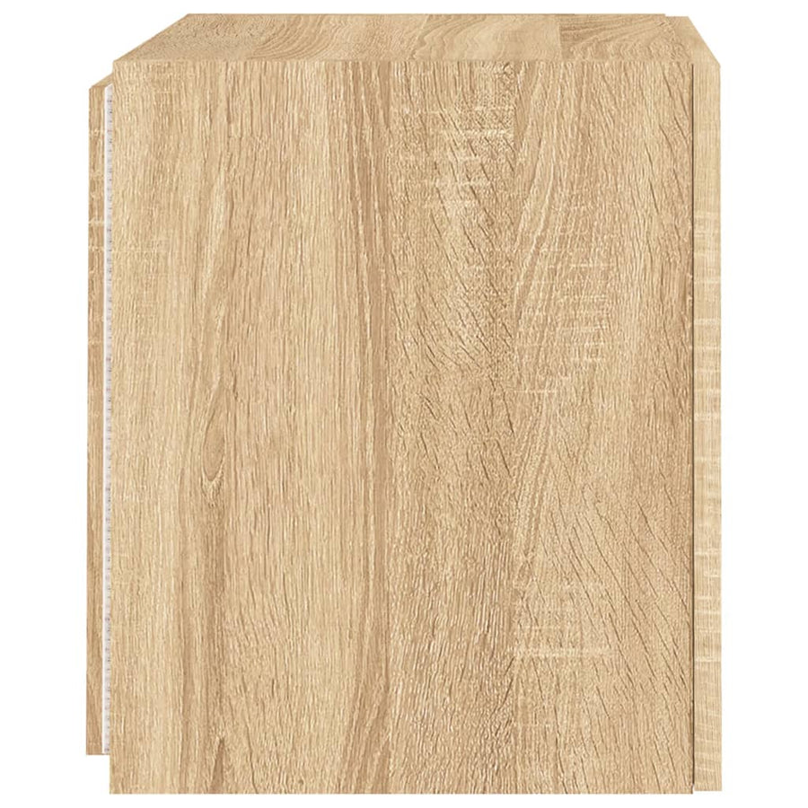 Tv-Wandmeubelen Met Led 2 St 40,5X35X40 Cm Sonoma Eikenkleurig