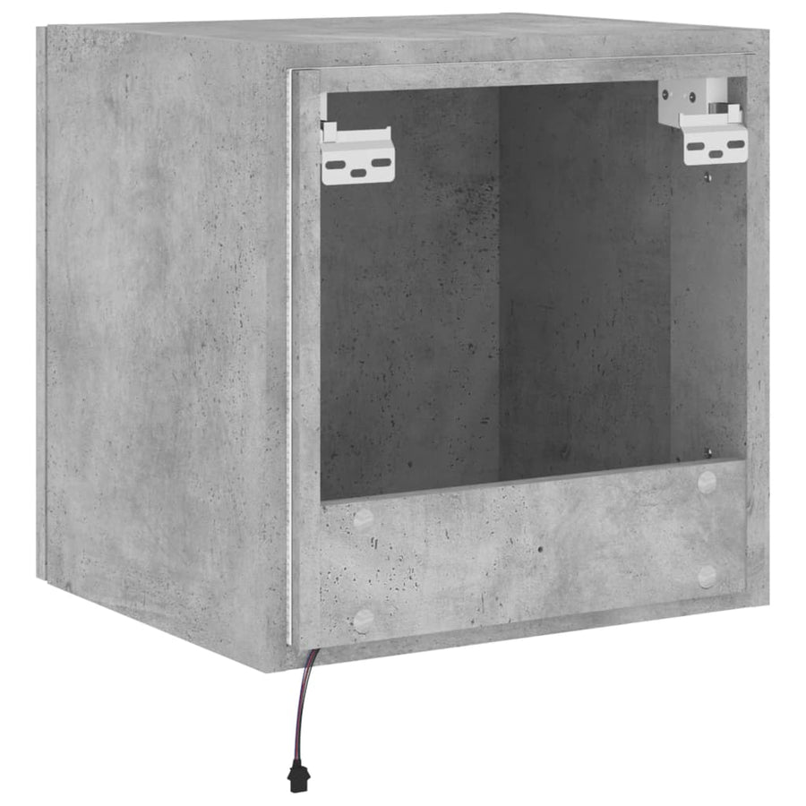 Tv-Wandmeubelen Met Led 2 St 40,5X35X40 Cm Betongrijs