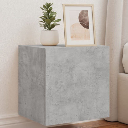 Tv-Wandmeubelen Met Led 2 St 40,5X35X40 Cm Betongrijs
