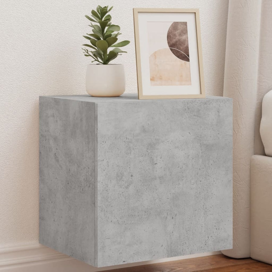 Tv-Wandmeubelen Met Led 2 St 40,5X35X40 Cm Betongrijs