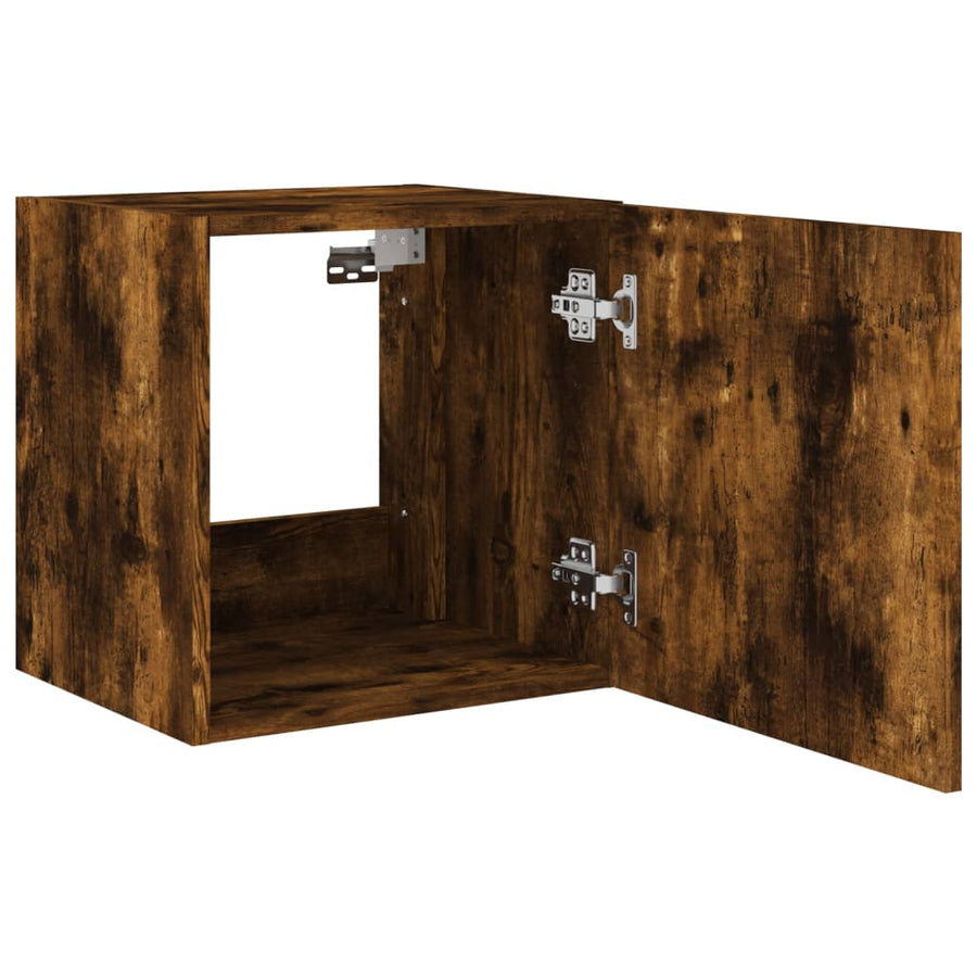 Tv-Wandmeubel Met Led-Verlichting 40,5X35X40 Cm Gerookt Eiken