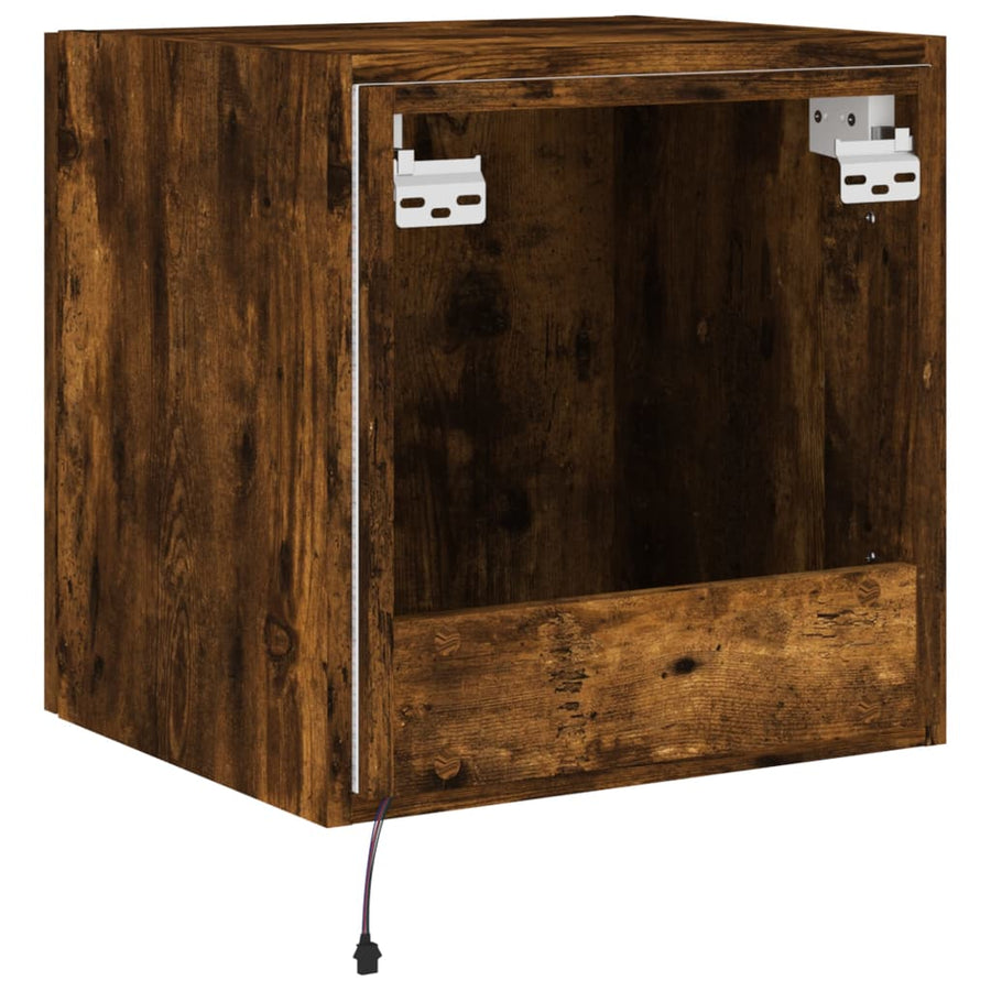 Tv-Wandmeubel Met Led-Verlichting 40,5X35X40 Cm Gerookt Eiken