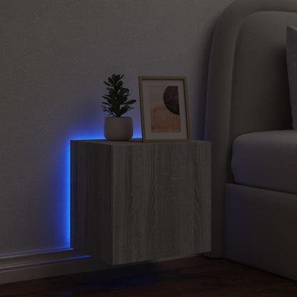Tv-Wandmeubel Met Led-Verlichting 40,5X35X40 Cm Grijs Sonoma
