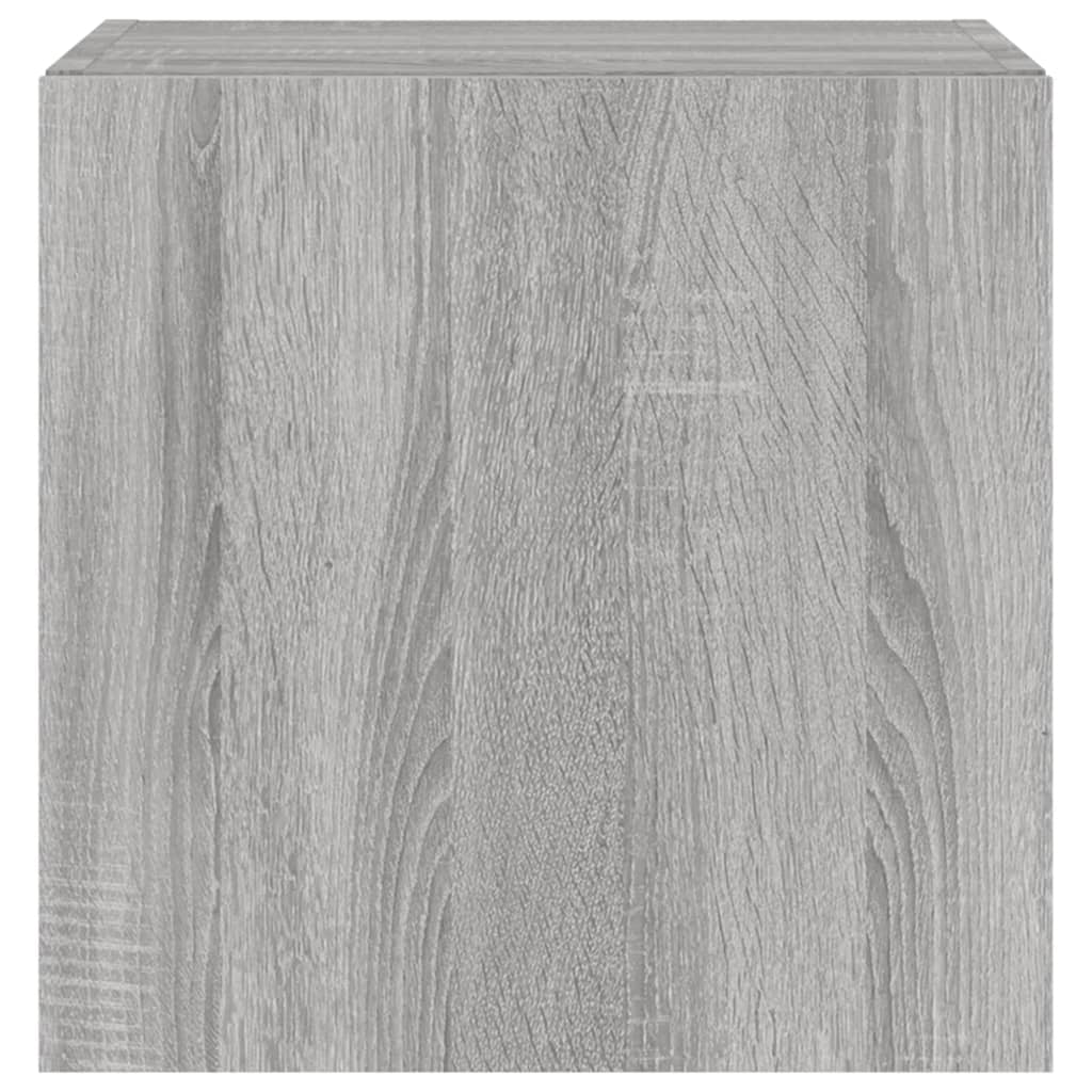 Tv-Wandmeubel Met Led-Verlichting 40,5X35X40 Cm Grijs Sonoma