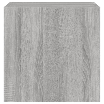 Tv-Wandmeubel Met Led-Verlichting 40,5X35X40 Cm Grijs Sonoma