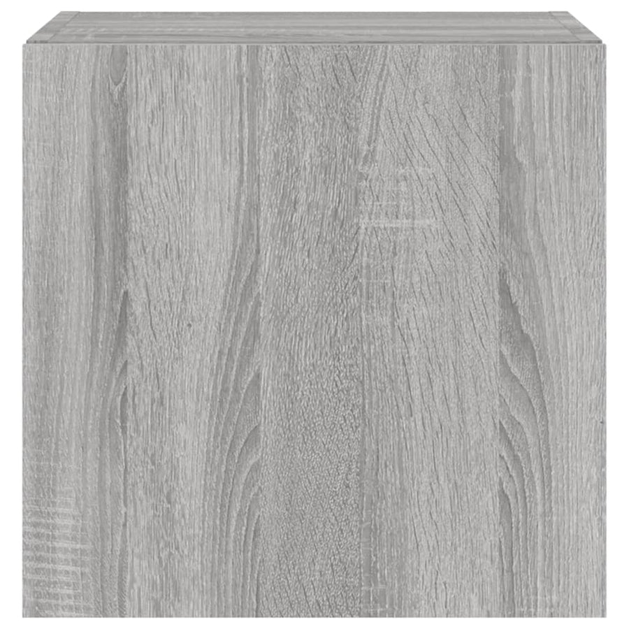 Tv-Wandmeubel Met Led-Verlichting 40,5X35X40 Cm Grijs Sonoma