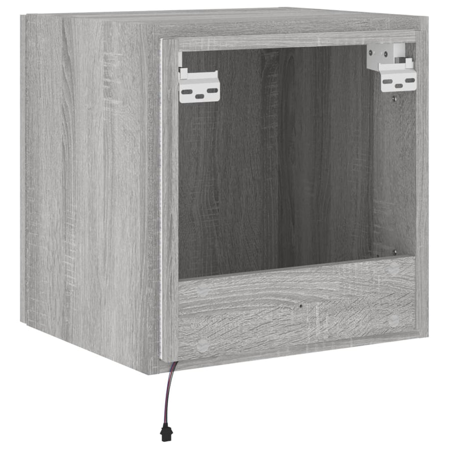 Tv-Wandmeubel Met Led-Verlichting 40,5X35X40 Cm Grijs Sonoma