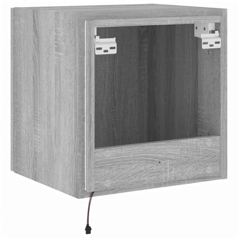 Tv-Wandmeubelen Met Led 2 St 40,5X35X40 Cm Grijs Sonoma Eiken